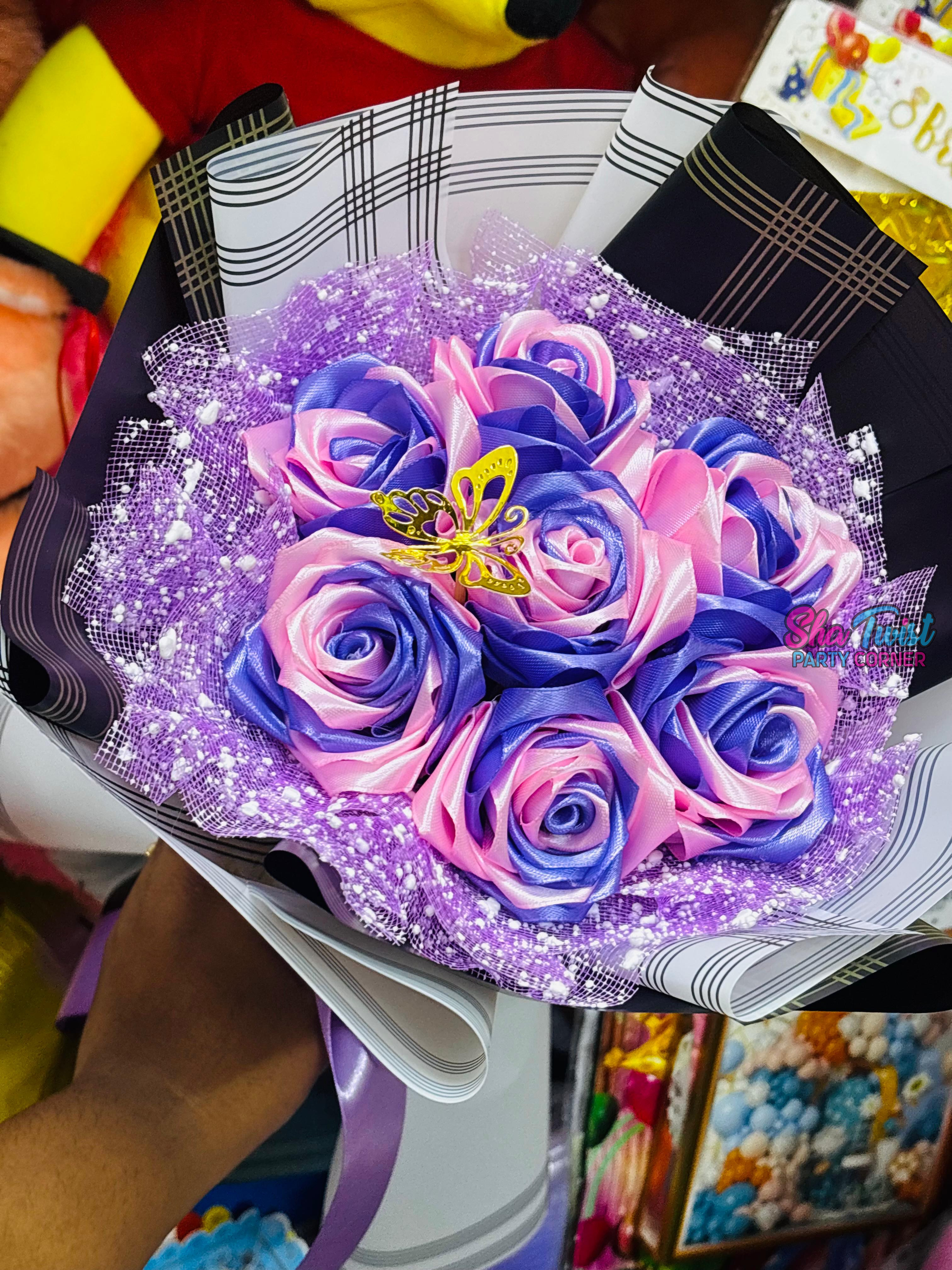 Ribbon Flower Bouquet ( 7 Flower ) (Copy) — event decoration design in Sri Lanka